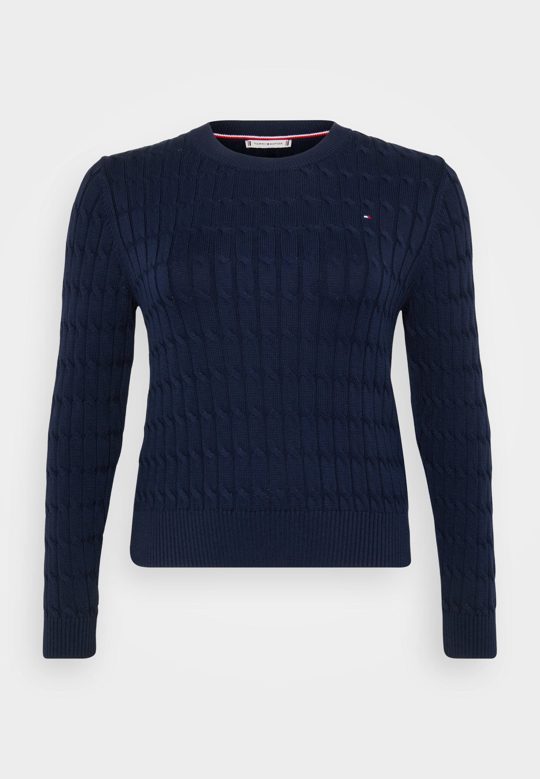 CURVE CABLE KNIT CREW NECK JUMPER Media 1