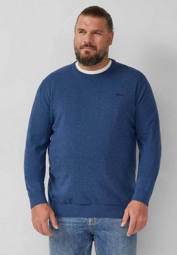 s.Oliver STRICKPULLOVER MIT LOGO-STICKEREI - Jumper - royalblau