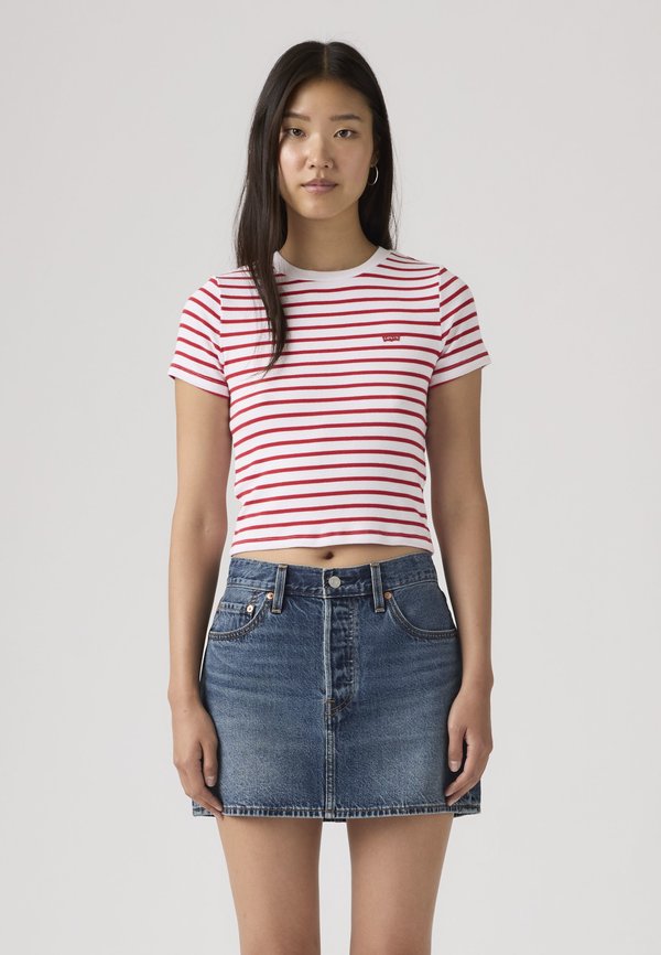Levi's® ESSENTIAL SPORTY TEE - Print T-shirt - bright white/urban red