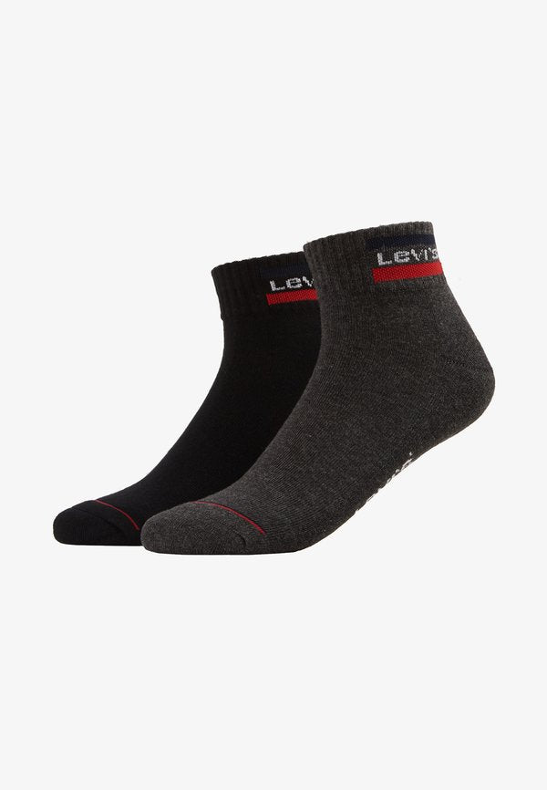 Levi's® MID CUT LOGO 2 PACK - Socks - mid grey / black
