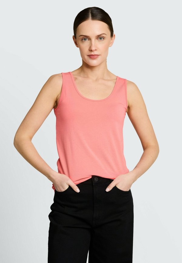 TOM TAILOR TOM TAILOR T-SHIRT SLIM FIT TOP MIT RUNDHALSAUSSCHNITT - Top - soft coral pink