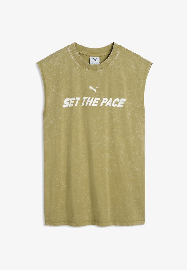 Puma RUN CULTURE COLLECTIVE RELAXED WASHED GRAPHIC ÄRMELLOSES T-SHIRT - Print T-shirt - chai latte