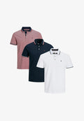 Jack & Jones 3ER PACK  - Polo shirt - rot blau weiß