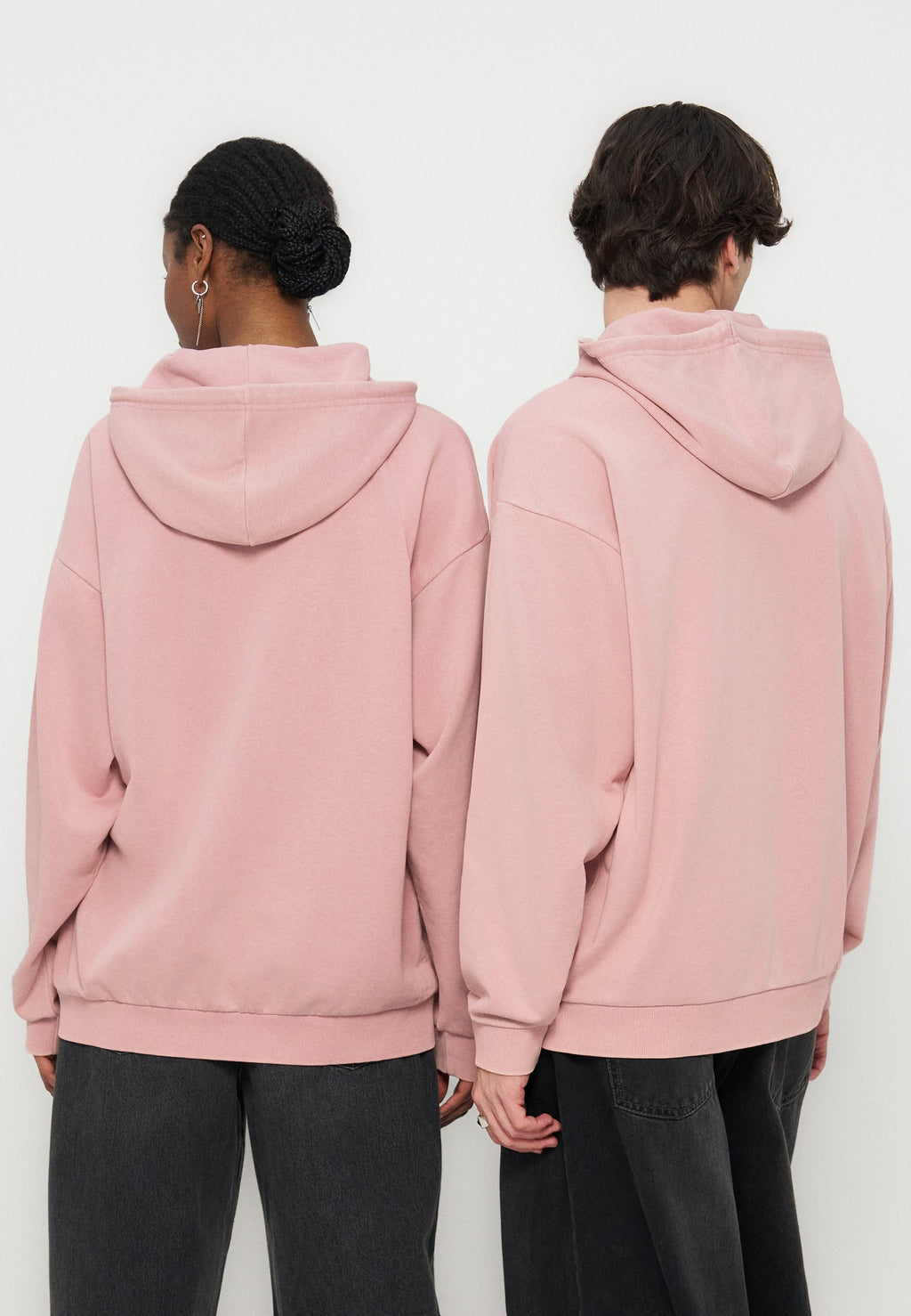 YOURTURN OVERSIZED FIT WASHED ZIP-UP HOODIE
