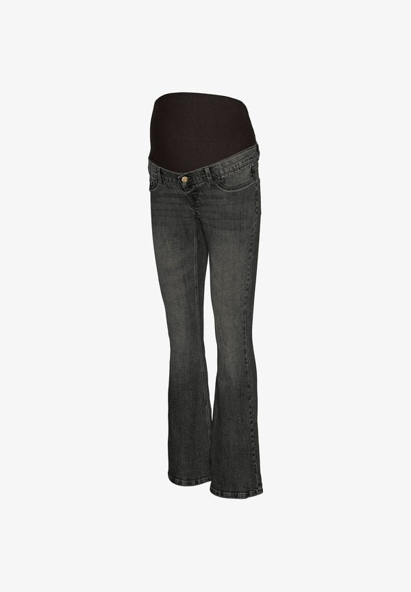 Vero Moda Flared maternity Fit - Bootcut jeans - dark grey denim