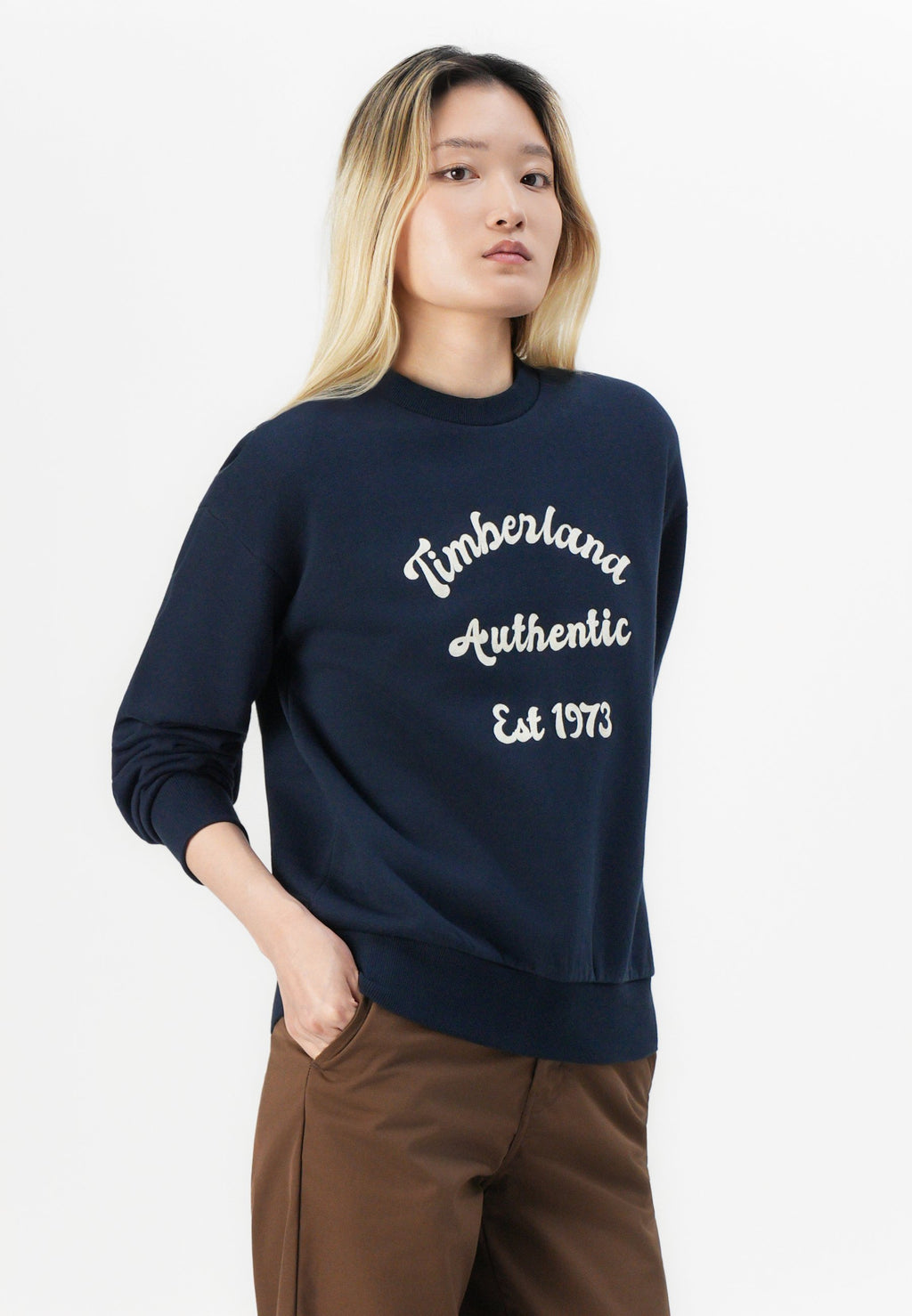 Timberland BRUSHED BACK CHEST GRAPHIC CREW