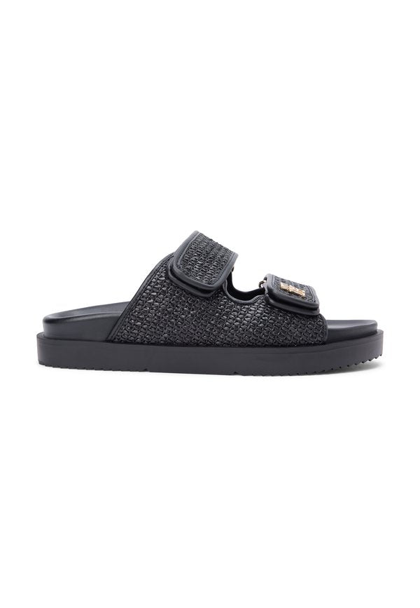 Tommy Hilfiger RAFFIA TH MONOGRAM DOUBLE STRAP SANDALS