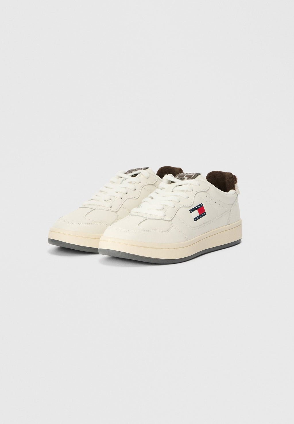 Tommy Jeans ARCHIVE COURT COW PRINT LEATHER TRAINERS