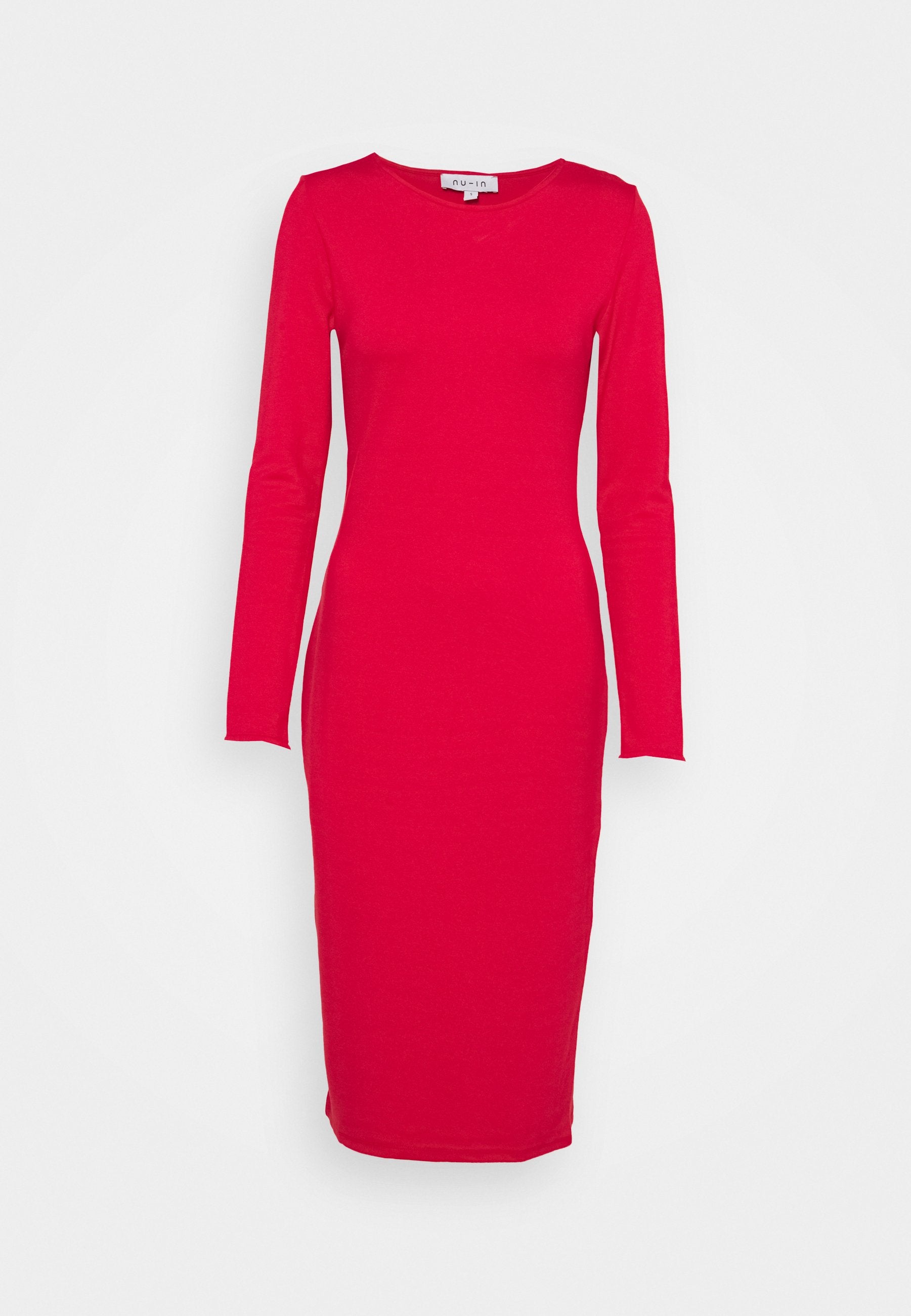 NU-IN PLUNGE BACK NECK MIDI DRESS