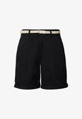s.Oliver MIT GÜRTEL UND GARMENT DYE - Shorts - schwarz