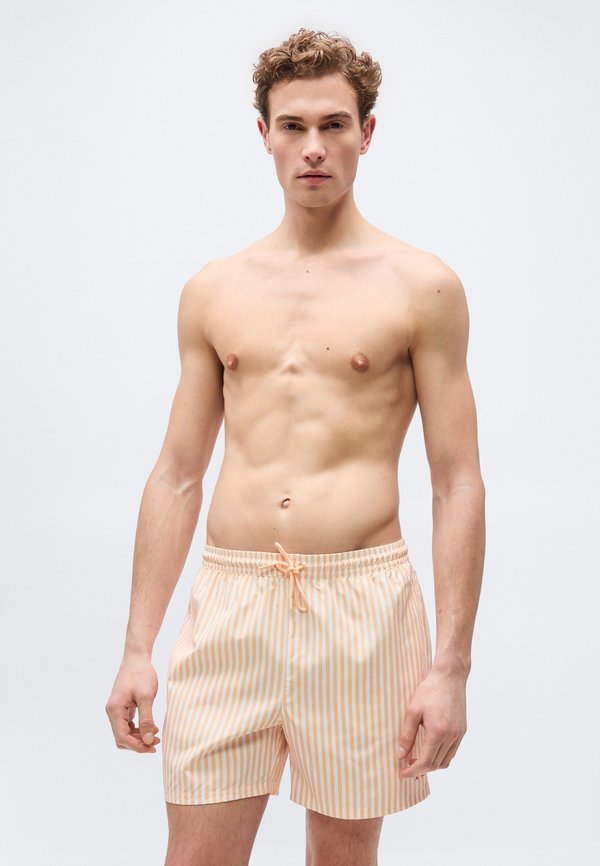 Calvin Klein Swimwear MEDIUM DRAWSTRING WAISTBAND - GRAPHIC MONOGRAM  - Swimming shorts - peach bliss