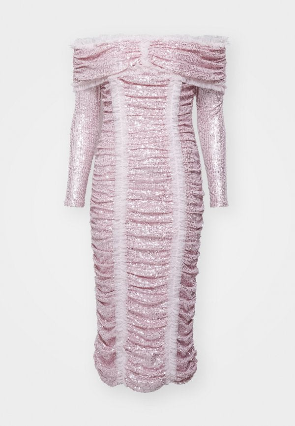 Needle & Thread SUNBEAM ROUCHED OFF SHOULDER BALLERINA DRESS