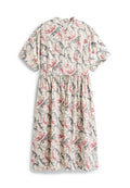 CURVE PRINT PURE LINEN MIDI SHIRT DRESS Media 1