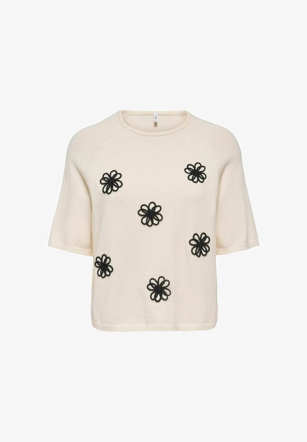 ONLY Knitted ONLKATIA Knitted - Print T-shirt - whitecap gray