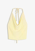 Bershka STRIPED HALTER TOP - Top - yellow