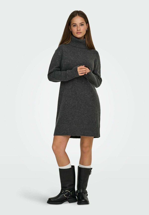 ONLY Knitted ONLHOUSTON Short - Jumper dress - dark grey melange