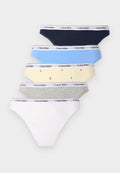 Calvin Klein Underwear ICON LOGO 5 PACK - Thong - shoreline/ blue descent/grey heath