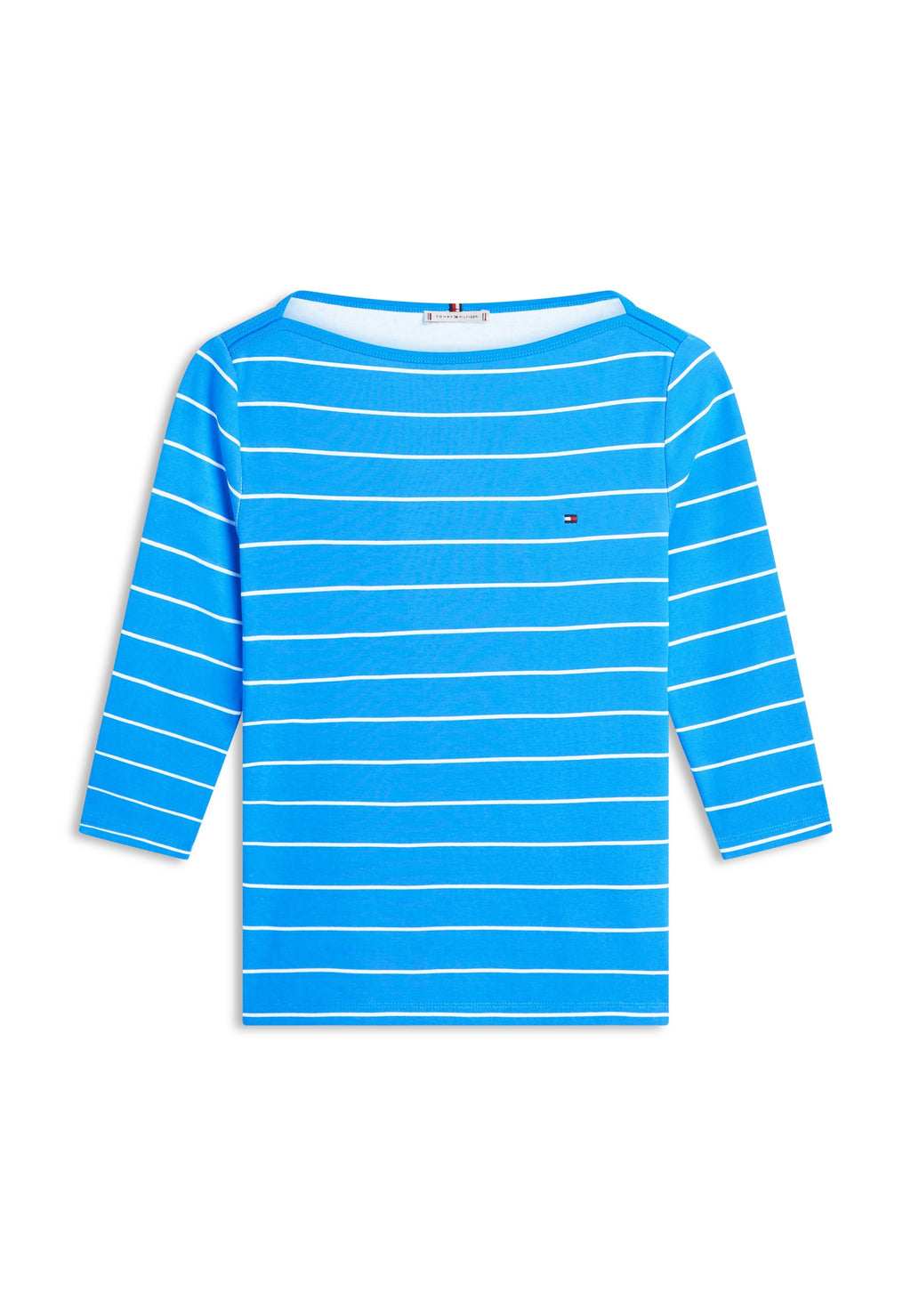 BOAT NECK THREE-QUARTER SLEEVE T-SHIRT Media 1