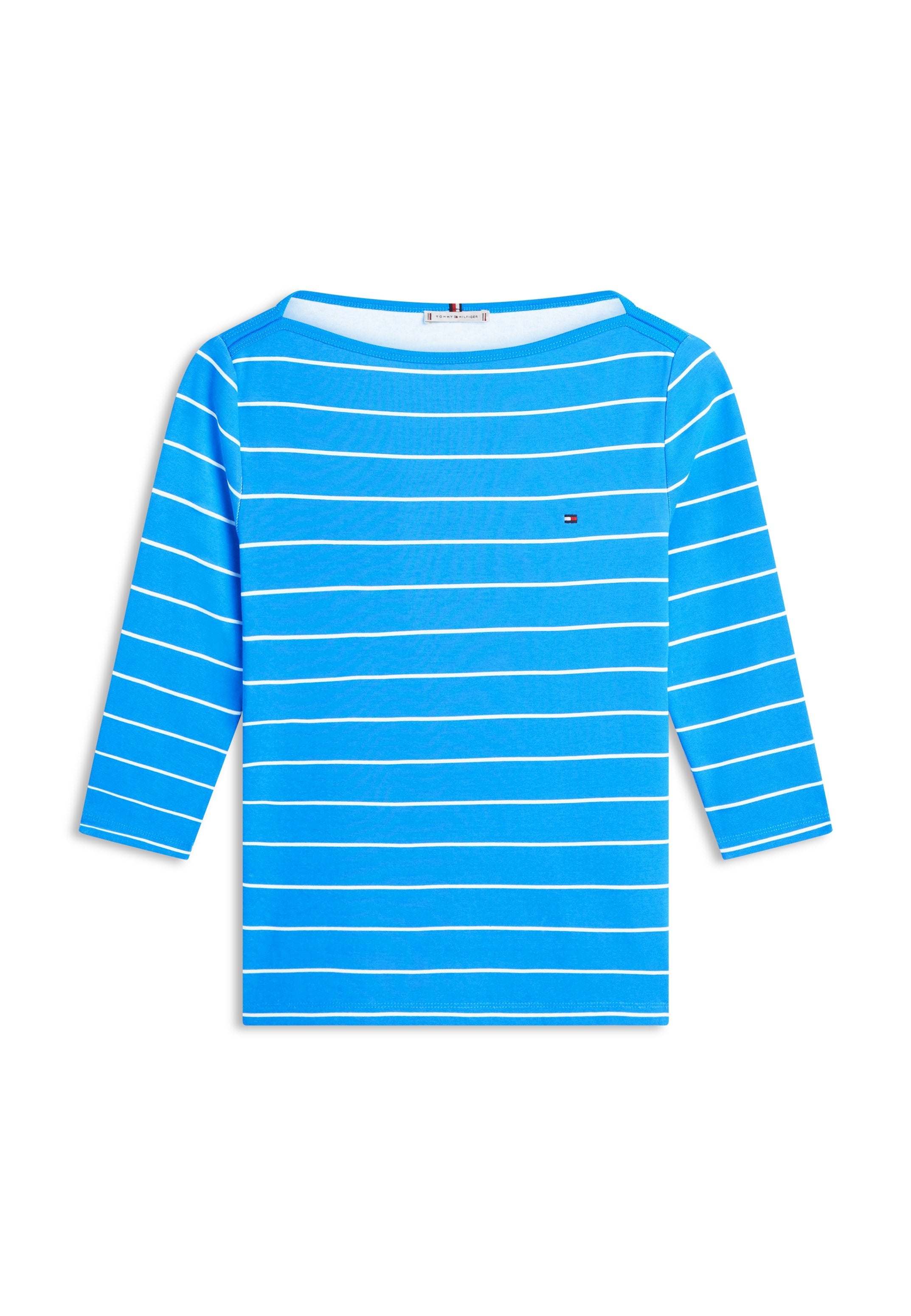 BOAT NECK THREE-QUARTER SLEEVE T-SHIRT Media 1
