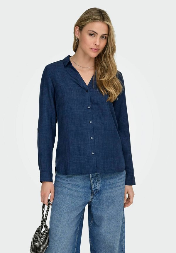 ONLY ONLRILLO - Button-down blouse - dark blue denim