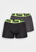 Puma EVERYDAY BASIC 2 PACK - Boxer briefs - dark grey/yellow