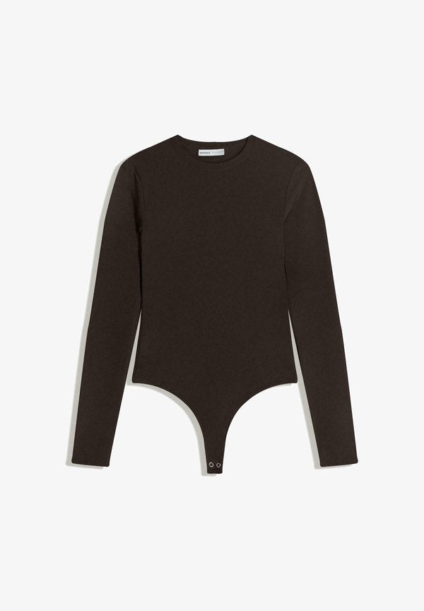 Bershka LONG-SLEEVED BODYSUIT - Long sleeved top - brown