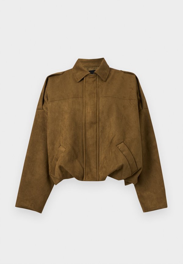 Vero Moda Bomber VMHAZEL Bomber - Faux leather jacket - military olive