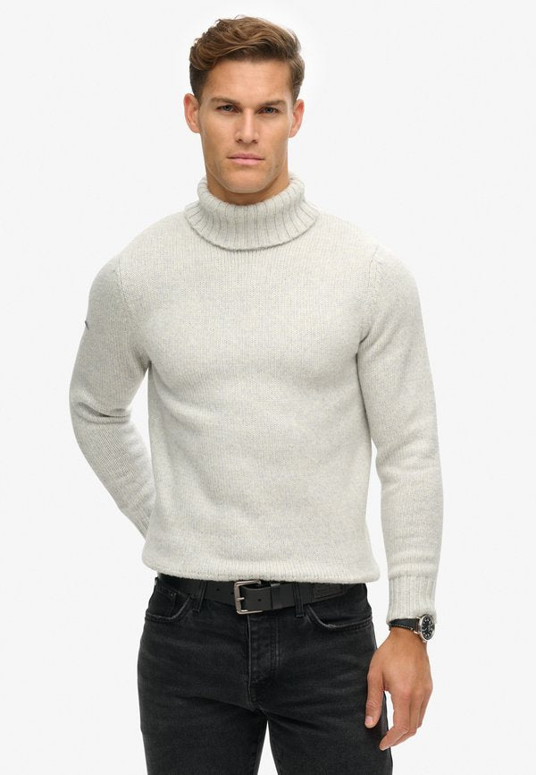 Superdry & Co BRUSHED ROLL NECK - Jumper - glacier grey