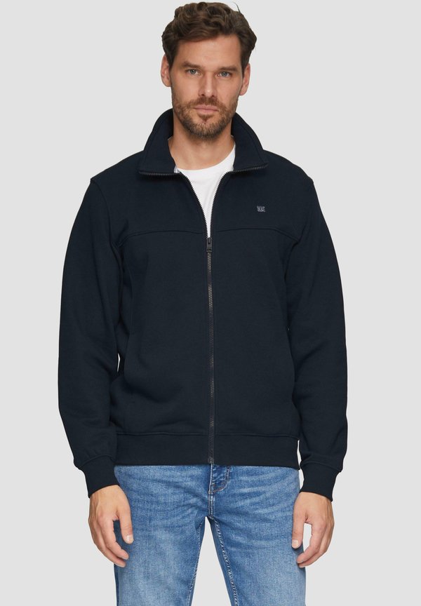 s.Oliver SWEATJACKE MIT STEHKRAGEN UND LOGO-DETAIL - Zip-up sweatshirt - navy