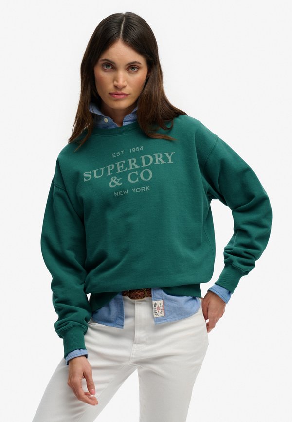 Superdry & Co LUXE CASUAL LOOSE CREW  - Sweatshirt - pine green