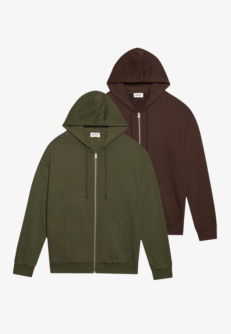 UNISEX 2PACK RELAXED FIT ZIP-UP HOODIE Media 1