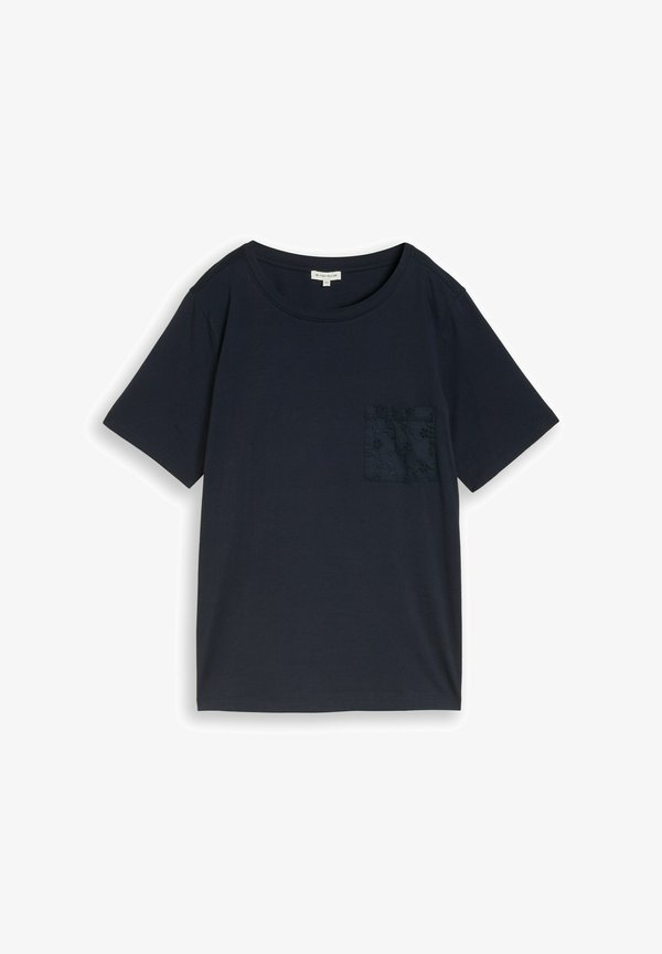 TOM TAILOR PLUS SIZE - BOXY FIT T-SHIRT MIT BRUSTTASCHE - Print T-shirt - sky captain blue