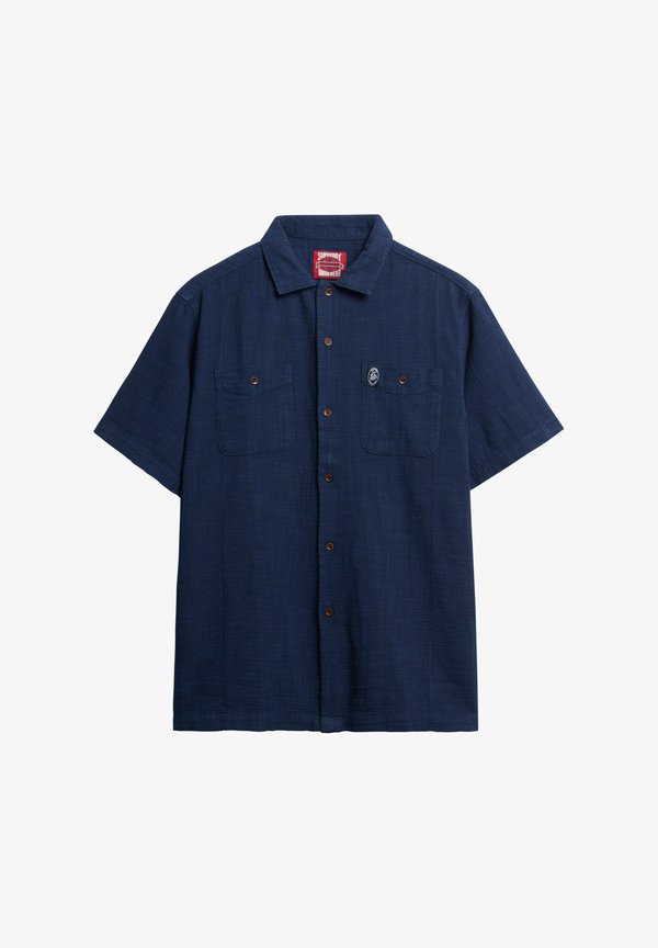 Superdry & Co THE MERCHANT STORE - SHORT SLEEVE TEXTURED  - Shirt - lauren navy
