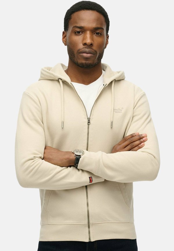 Superdry & Co ESSENTIAL LOGO ZIP  - Zip-up sweatshirt - beige