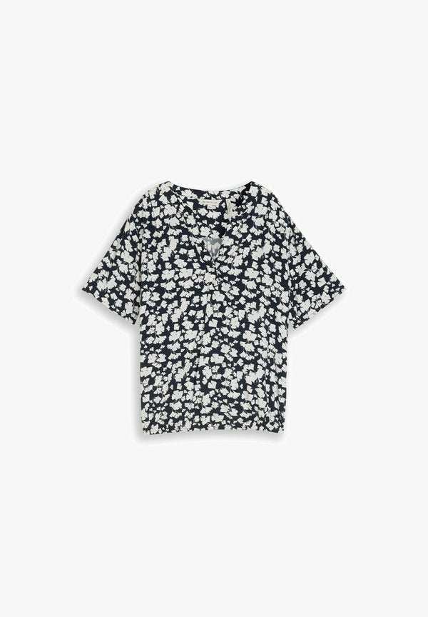 TOM TAILOR TOM TAILOR BLUSEN & SHIRTS BLUSE MIT MUSTER - Blouse - blue ginkgo minimal