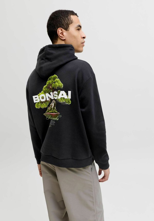 Jack & Jones KAPUZENPULLOVER - Hoodie - black onyx