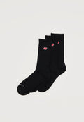 New Balance PATCH LOGO CREW UNISEX 3 PACK - Socks - black