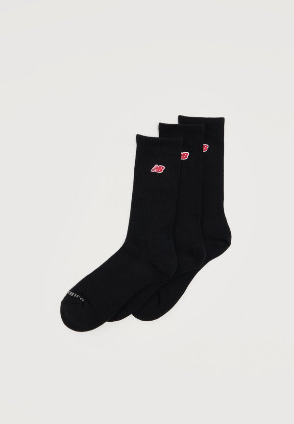 New Balance PATCH LOGO CREW UNISEX 3 PACK - Socks - black