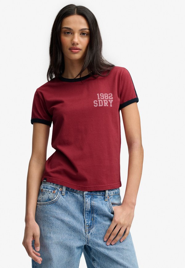 Superdry & Co ATHLETIC ESSENTIALS  - Print T-shirt - bordeaux red