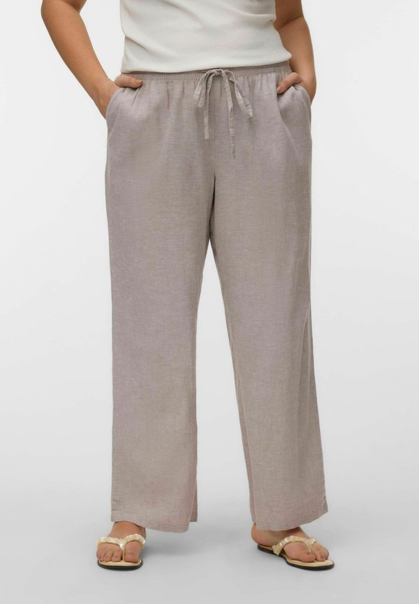 Vero Moda Curve VMCLINN High waist - Trousers - moon rock