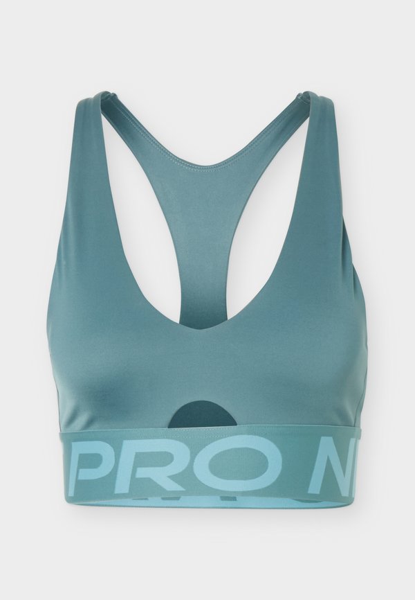 Nike Performance SCULPT BRA - Medium support sports bra - mineral slate/denim turquoise/white