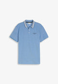 TOM TAILOR PIQUÉ POLOSHIRT MIT LOGO-PRINT - Polo shirt - surf blue