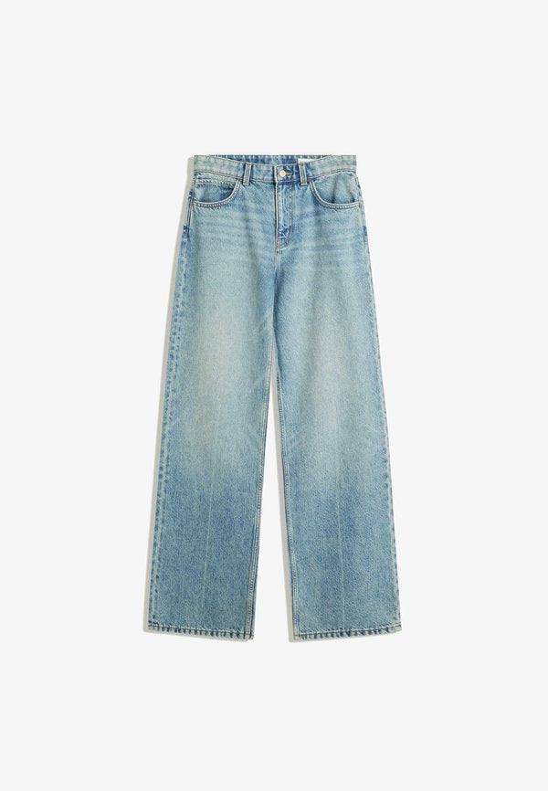 Bershka Straight leg jeans - light-blue denim