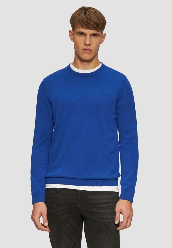 s.Oliver MIT LOGO-STICKEREI - Jumper - ozeanblau