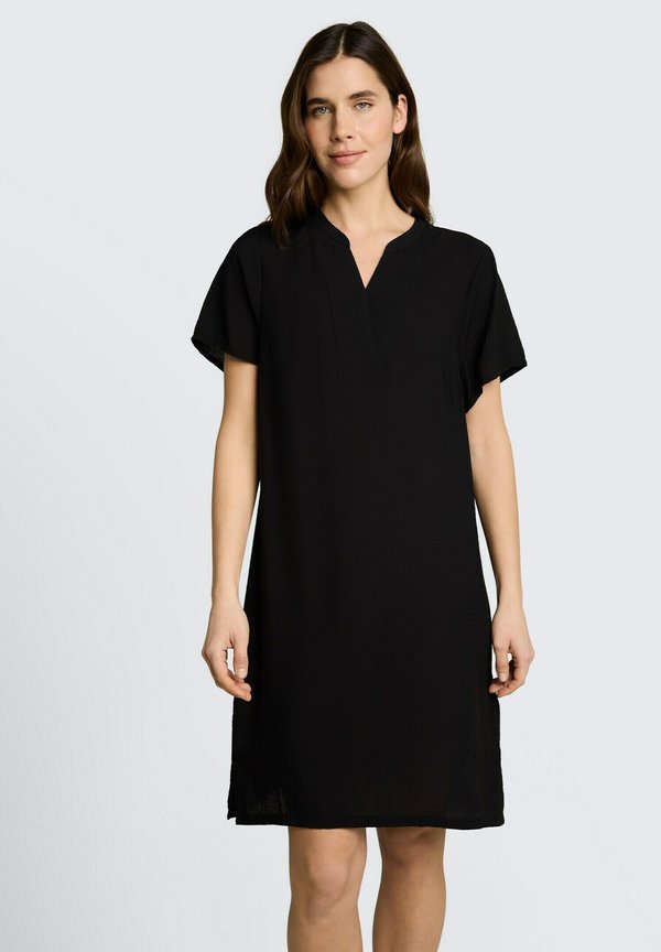 TOM TAILOR TOM TAILOR KLEIDER & JUMPSUITS KLEID MIT V-AUSSCHNITT - Day dress - deep black