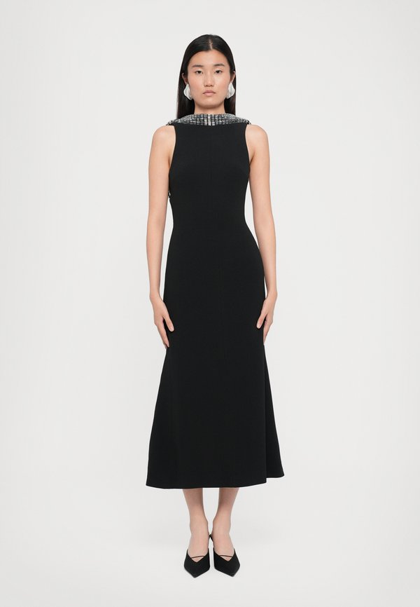 David Koma CRYSTAL RHINESTONE BACK DETAIL MIDI DRESS