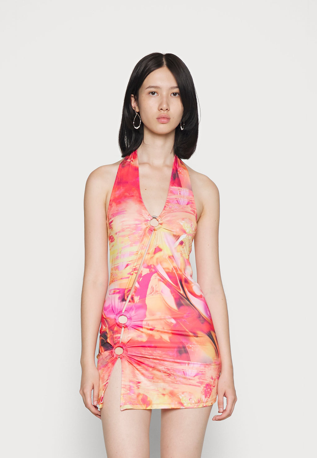 Jaded London RING DETAIL DRESS LUMEN RIVER PRINT