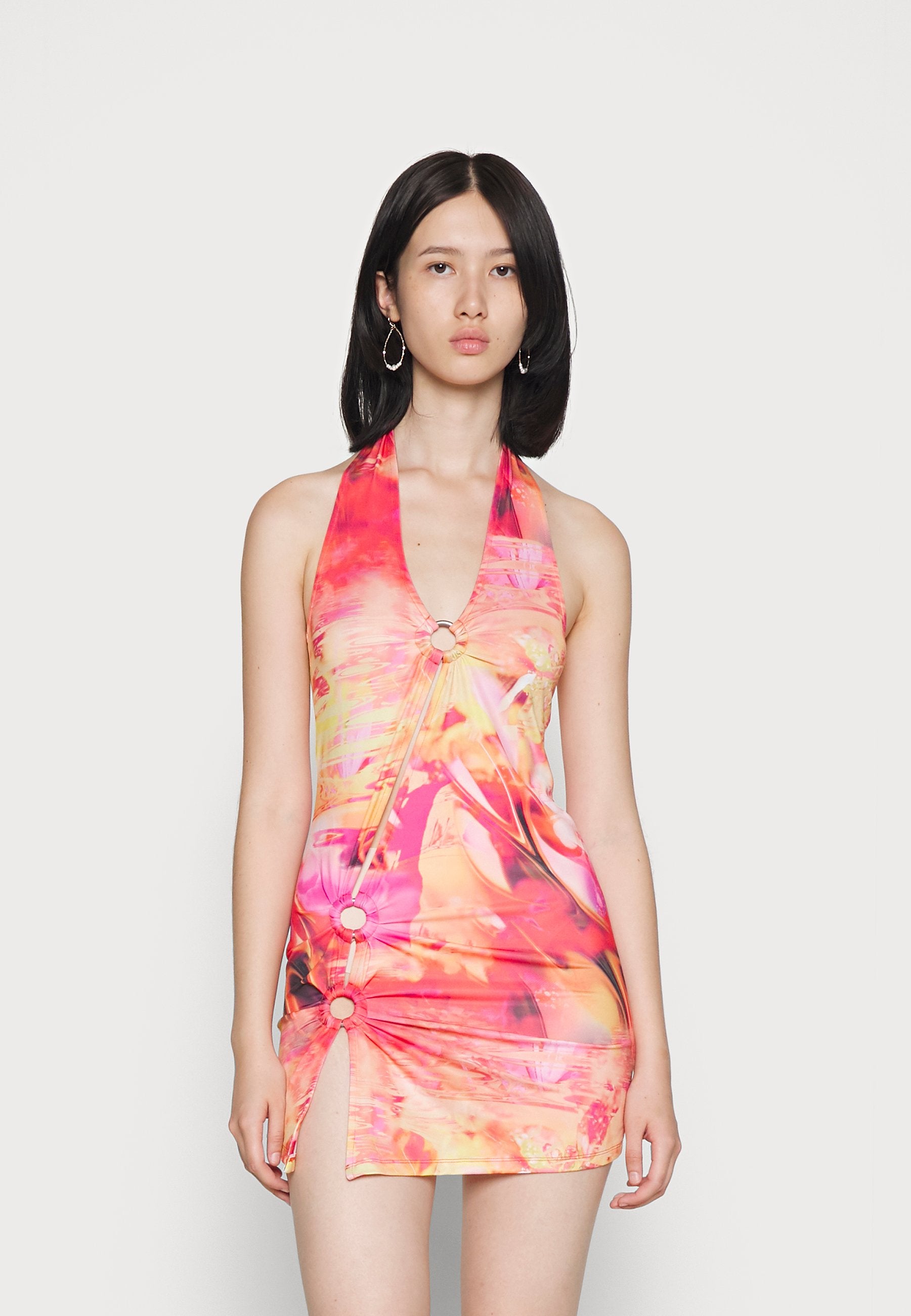 Jaded London RING DETAIL DRESS LUMEN RIVER PRINT