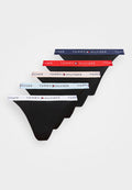 Tommy Hilfiger 5-PACK ESSENTIAL LOGO WAISTBAND TANGA THONGS - Thong - pink/blue/white/red/twilight