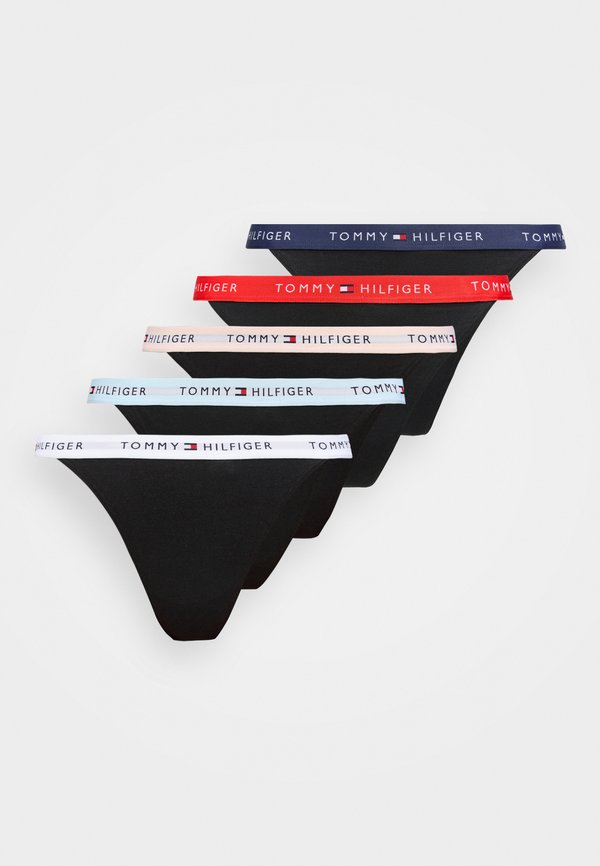 Tommy Hilfiger 5-PACK ESSENTIAL LOGO WAISTBAND TANGA THONGS - Thong - pink/blue/white/red/twilight
